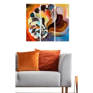 Canvastavla Abstract 3-pack Flerfärgad 20x50 cm - Inredning I lager