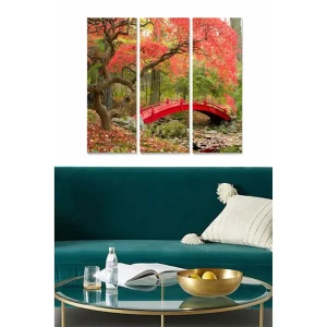 Billig Canvastavla Floral 3-pack Flerfärgad 20x50 cm - Inredning