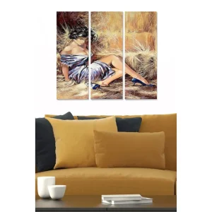 Canvastavla Abstract 3-pack Flerfärgad 20x50 cm - Inredning Begränsat antal