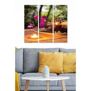 Canvastavla Floral 3-pack Flerfärgad 20x50 cm - Inredning Billigare