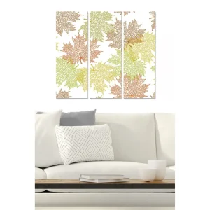 Billig Canvastavla Floral 3-pack Flerfärgad 20x50 cm - Inredning