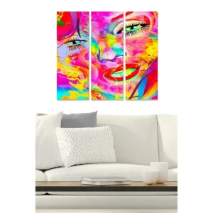 Tavla Abstract 3-pack Flerfärgad 20x50 cm - Inredning Köp online