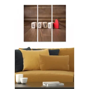Premium Canvastavla Love 3-pack Flerfärgad 20x50 cm - Inredning