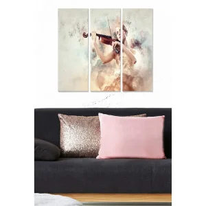 Canvastavla Music 3-pack Flerfärgad 20x50 cm - Inredning Snabb frakt