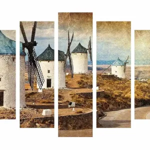Sista chansen Dekorativ Canvastavla 5-Delar 70x19 cm Flerfärgad - Inredning