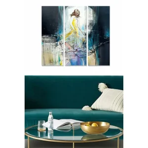 Sänkt pris Canvastavla Abstract 3-pack Flerfärgad 20x50 cm - Inredning