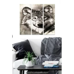 Canvastavla Animal 3-pack Flerfärgad 20x50 cm - Inredning Fri frakt