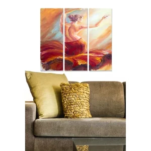 Nyhet Canvastavla Abstract 3-pack Flerfärgad 20x50 cm - Inredning