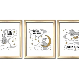 Tavla Animal med Ram 3-pack Flerfärgad 23,5x28,5 cm - Inredning Beställ idag