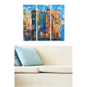 I lager Canvastavla City 3-pack Flerfärgad 20x50 cm - Inredning
