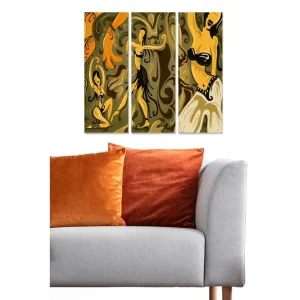 Canvastavla Abstract 3-pack Flerfärgad 20x50 cm - Inredning Snabb frakt