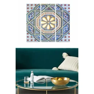 Beställ idag Tavla Floral 3-pack Flerfärgad 20x50 cm - Inredning