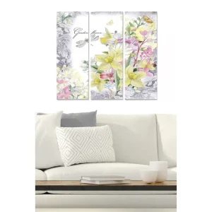 Trygg betalning Canvastavla Floral 3-pack Flerfärgad 20x50 cm - Inredning