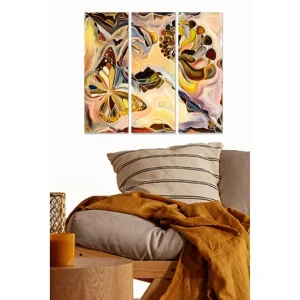 Billigare Canvastavla Abstract 3-pack Flerfärgad 20x50 cm - Inredning