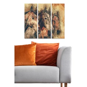 Nedsatt pris Canvastavla Abstract 3-pack Flerfärgad 20x50 cm - Inredning