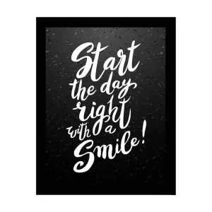 Premium Inramad Canvastavla i trä - 41x56 cm - Inspirerande citat med handskriven typografi Svart / Vit - Inredning