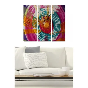 I lager Canvastavla Abstract 3-pack Flerfärgad 20x50 cm - Inredning