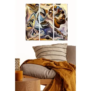 Canvastavla Abstract 3-pack Flerfärgad 20x50 cm - Inredning risnedsättning