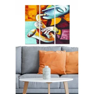 Rabatter Canvastavla Abstract 3-pack Flerfärgad 20x50 cm - Inredning