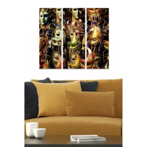 Lägg i varukorgen Canvastavla Abstract 3-pack Flerfärgad 20x50 cm - Inredning