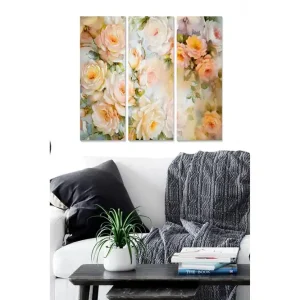 Canvastavla Floral 3-pack Flerfärgad 20x50 cm - Inredning Beställ nu