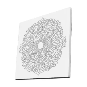 Säker betalning Canvastavla 45x45 cm - Intrikat mandala med linjer och mönster Svart / Vitt - Inredning