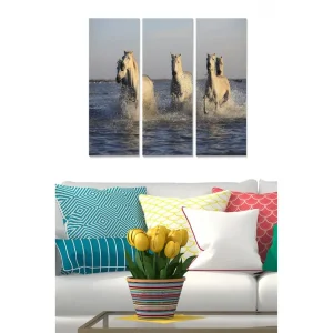 Rabatter Canvastavla Animal 3-pack Flerfärgad 20x50 cm - Inredning