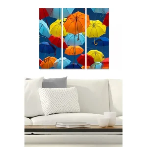 Canvastavla Abstract 3-pack Flerfärgad 20x50 cm - Inredning Fri frakt