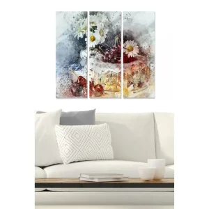Tavla Floral 3-pack Flerfärgad 20x50 cm - Inredning Billigare