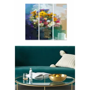 Canvastavla Floral 3-pack Flerfärgad 20x50 cm - Inredning Lägg i varukorgen