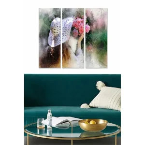 Canvastavla Floral 3-pack Flerfärgad 20x50 cm - Inredning Endast denna vecka