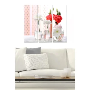 I lager Canvastavla Floral 3-pack Flerfärgad 20x50 cm - Inredning