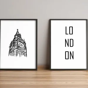 Snabb leverans Tavla City med Ram 2-pack Flerfärgad 36x51 cm - Inredning