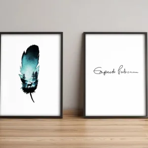 Begränsat erbjudande Tavla Sayings med Ram 2-pack Flerfärgad 36x51 cm - Inredning