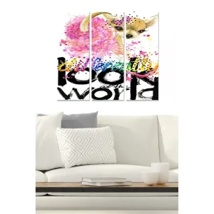 Köp online Tavla Animal 3-pack Flerfärgad 20x50 cm - Inredning