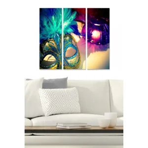 Bästa pris Canvastavla Abstract 3-pack Flerfärgad 20x50 cm - Inredning