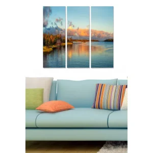 Canvastavla Scenic 3-pack Flerfärgad 20x50 cm - Inredning risnedsättning