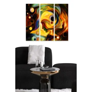 Canvastavla Abstract 3-pack Flerfärgad 20x50 cm - Inredning Populär