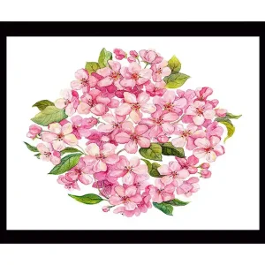 Inramad Canvastavla i trä - 41x56 cm - Färgrik bukett av blommor Rosa / Grön - Inredning Trygg betalning