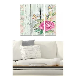 Rea Canvastavla Floral 3-pack Flerfärgad 20x50 cm - Inredning