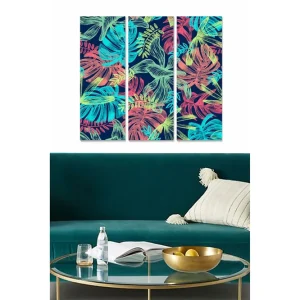 Kampanjpris Tavla Floral 3-pack Flerfärgad 20x50 cm - Inredning
