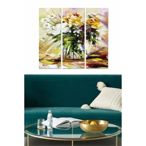Tavla Floral 3-pack Flerfärgad 20x50 cm - Inredning Nedsatt pris