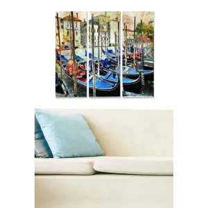Canvastavla Nautical 3-pack Flerfärgad 20x50 cm - Inredning Populär