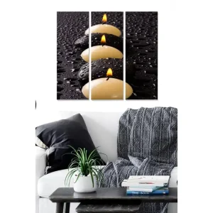 Canvastavla 3-pack Flerfärgad 20x50 cm - Inredning Populärt val