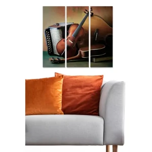Canvastavla Music 3-pack Flerfärgad 20x50 cm - Inredning Erbjudande