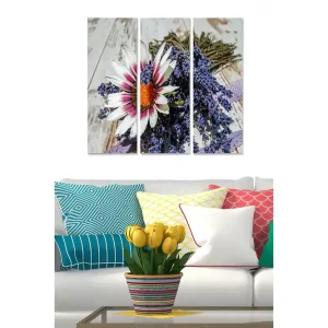 Canvastavla Floral 3-pack Flerfärgad 20x50 cm - Inredning Nyhet