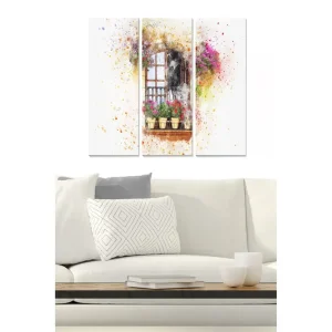 Tavla Floral 3-pack Flerfärgad 20x50 cm - Inredning risnedsättning