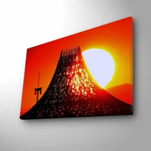 Snabb leverans Dekorativ Canvastavla med LED 45x70 cm Flerfärgad - Inredning