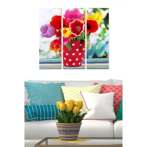 Canvastavla Floral 3-pack Flerfärgad 20x50 cm - Inredning Nedsatt pris
