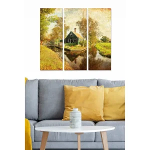 Snabb leverans Canvastavla Floral 3-pack Flerfärgad 20x50 cm - Inredning